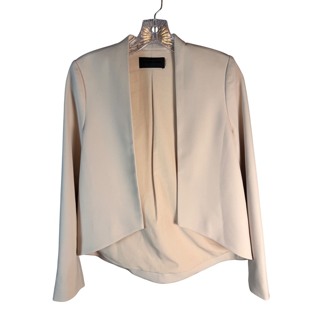 Blaqueβ Label Blazer Women's Small Ivory Open Front Minimalist Stretch Jacket